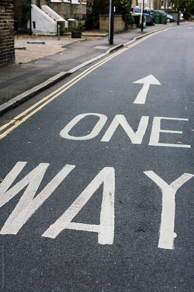 One Way Sign On A Street In London by Mauro Grigollo - Guidance, Signal One Way Street Signs