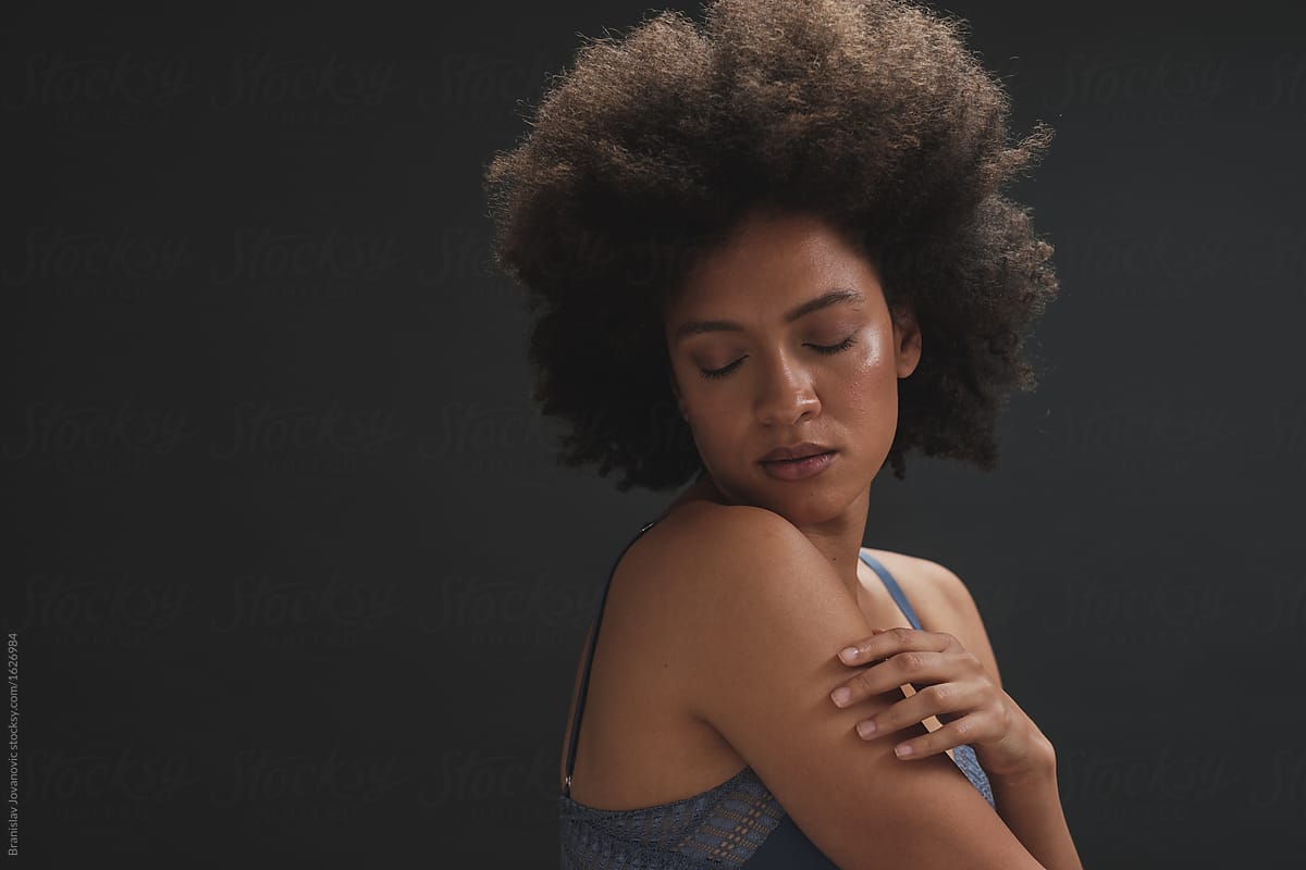 Portrait Of Sensual Black Woman With Afro Hairstyle By Stocksy Contributor Brkati Krokodil