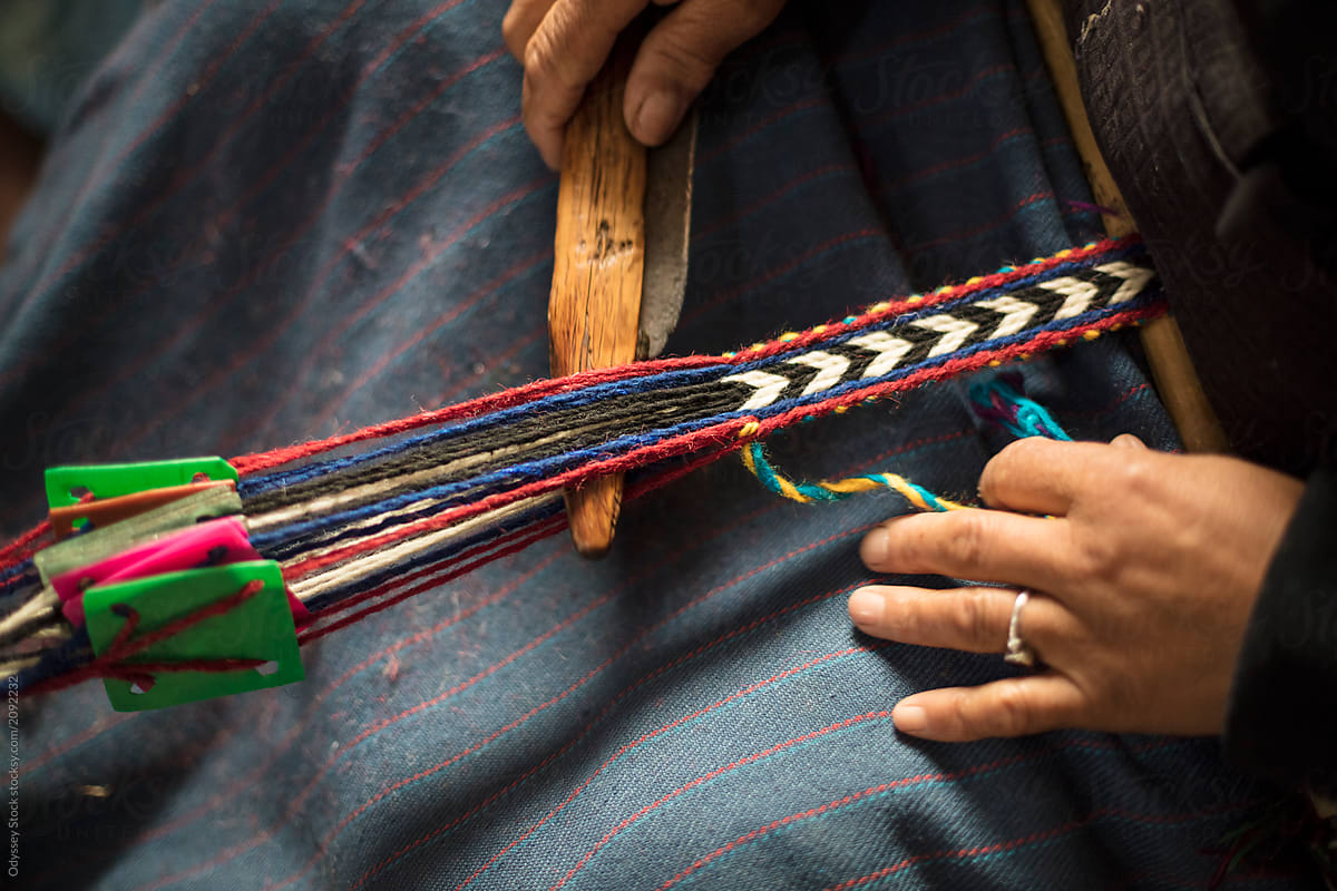 Indian Woman Weaving Yak Bell