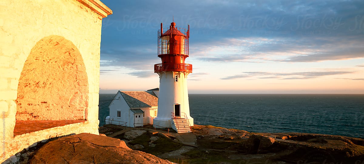 Lindesnes Fyr lighthouse, on south coast, southernmost point of Norway, Norway, Scandinavia, Europe