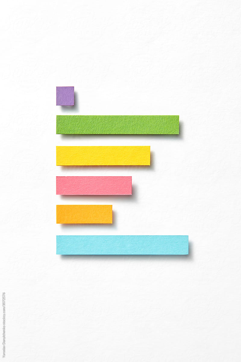 Paper colorful handmade bar chart.