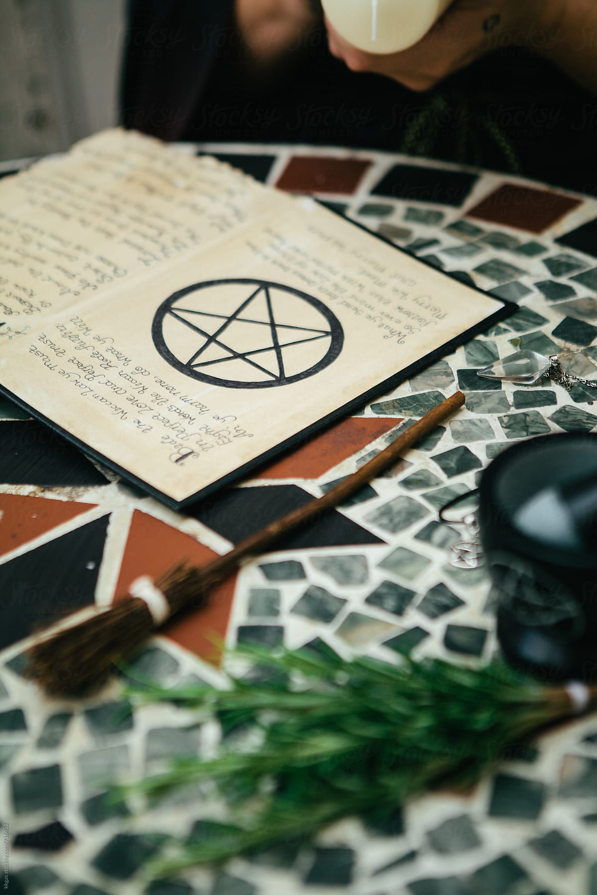 a page from a book of shadows or spell book.