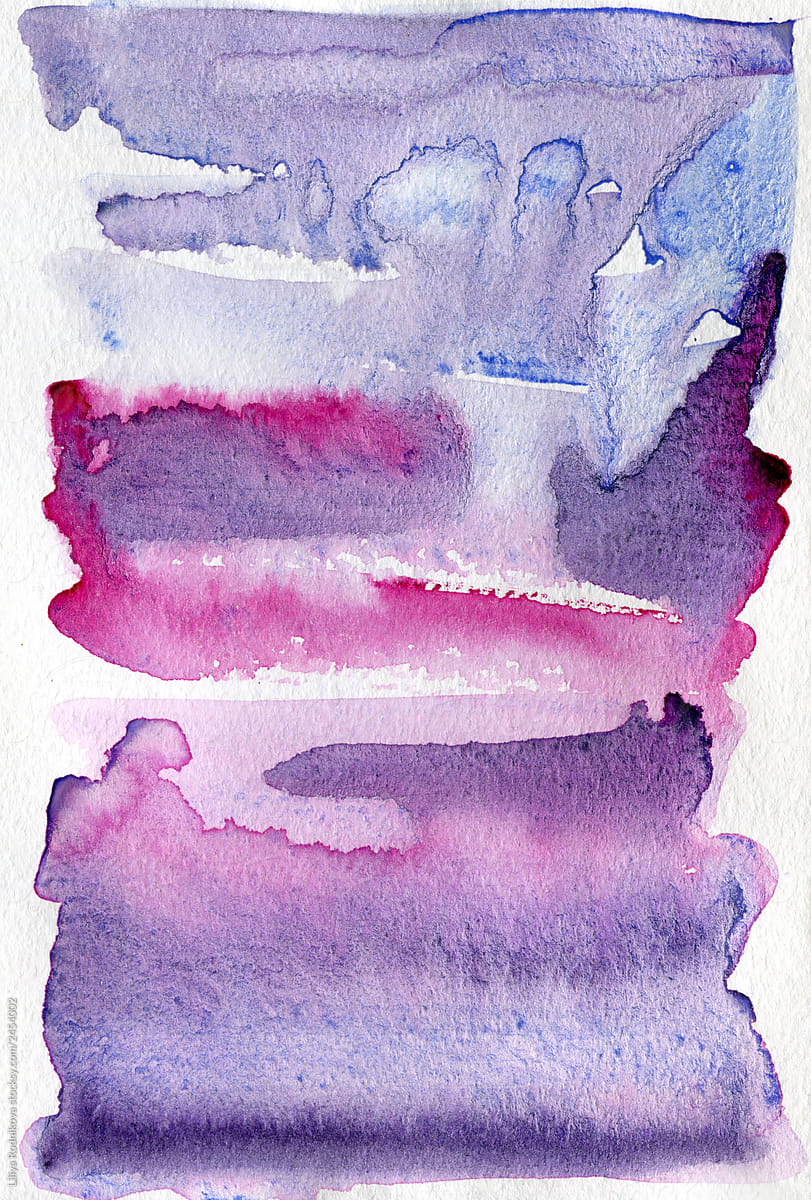 Watercolor abstract purple art