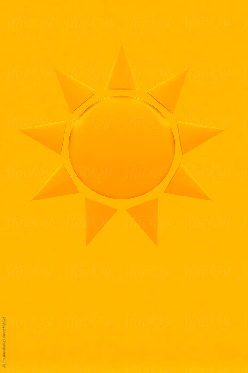 Illustration of a sun on orange/yellow background