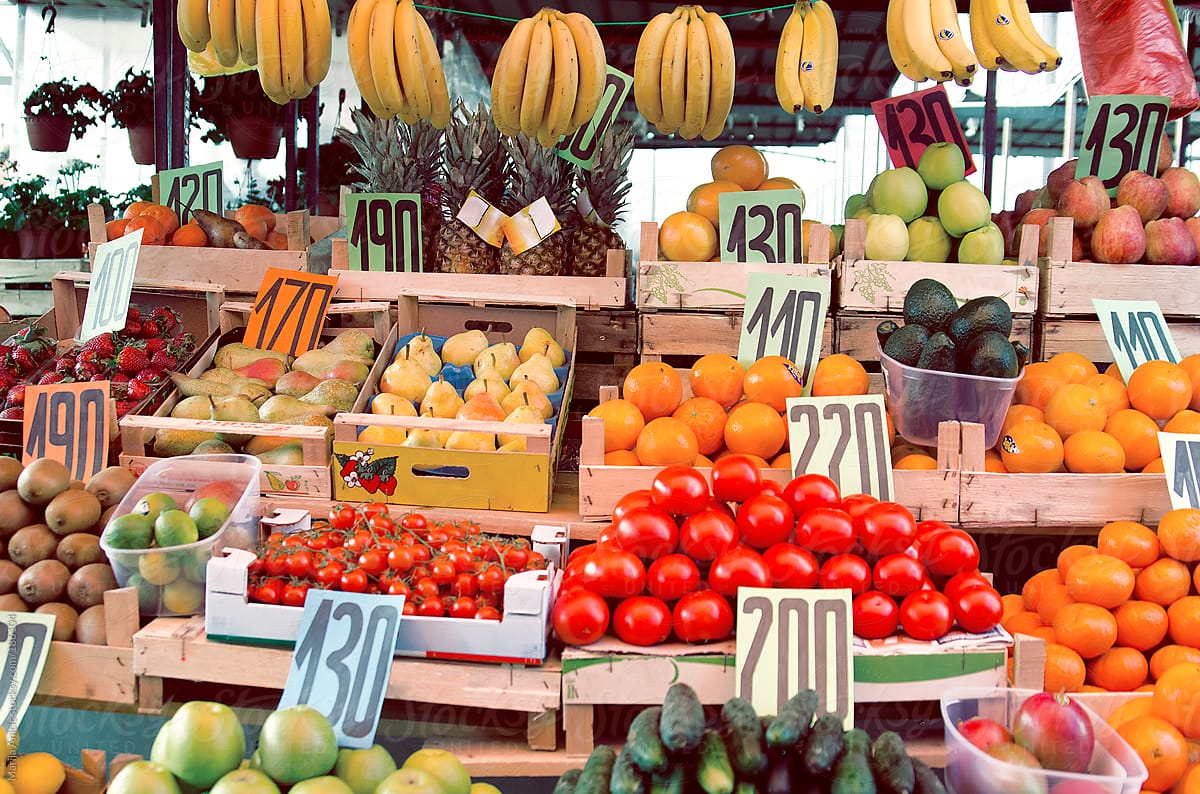 All kind of fruits and vegetables on the market