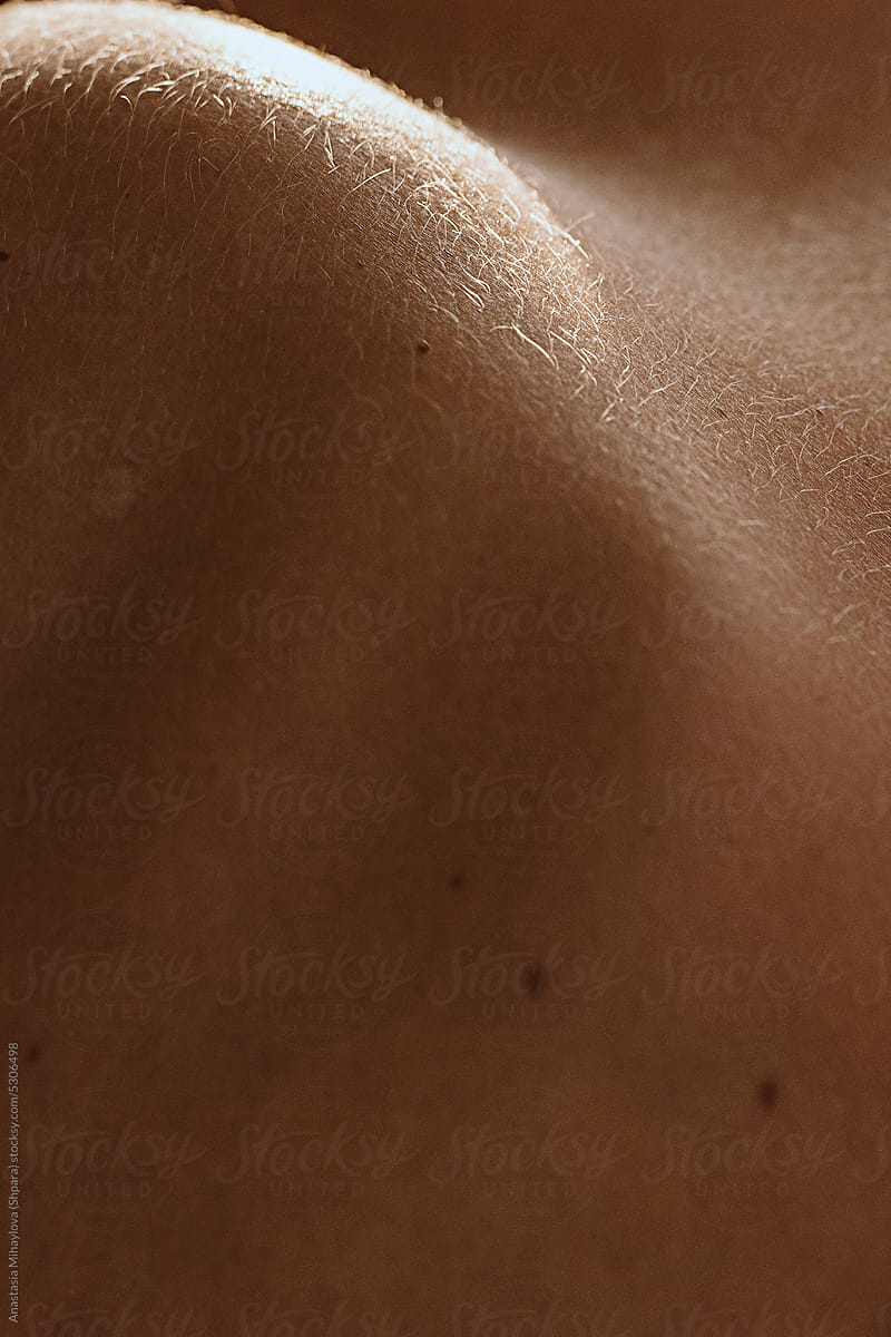Detail-Close up woman's skin texture of ribs