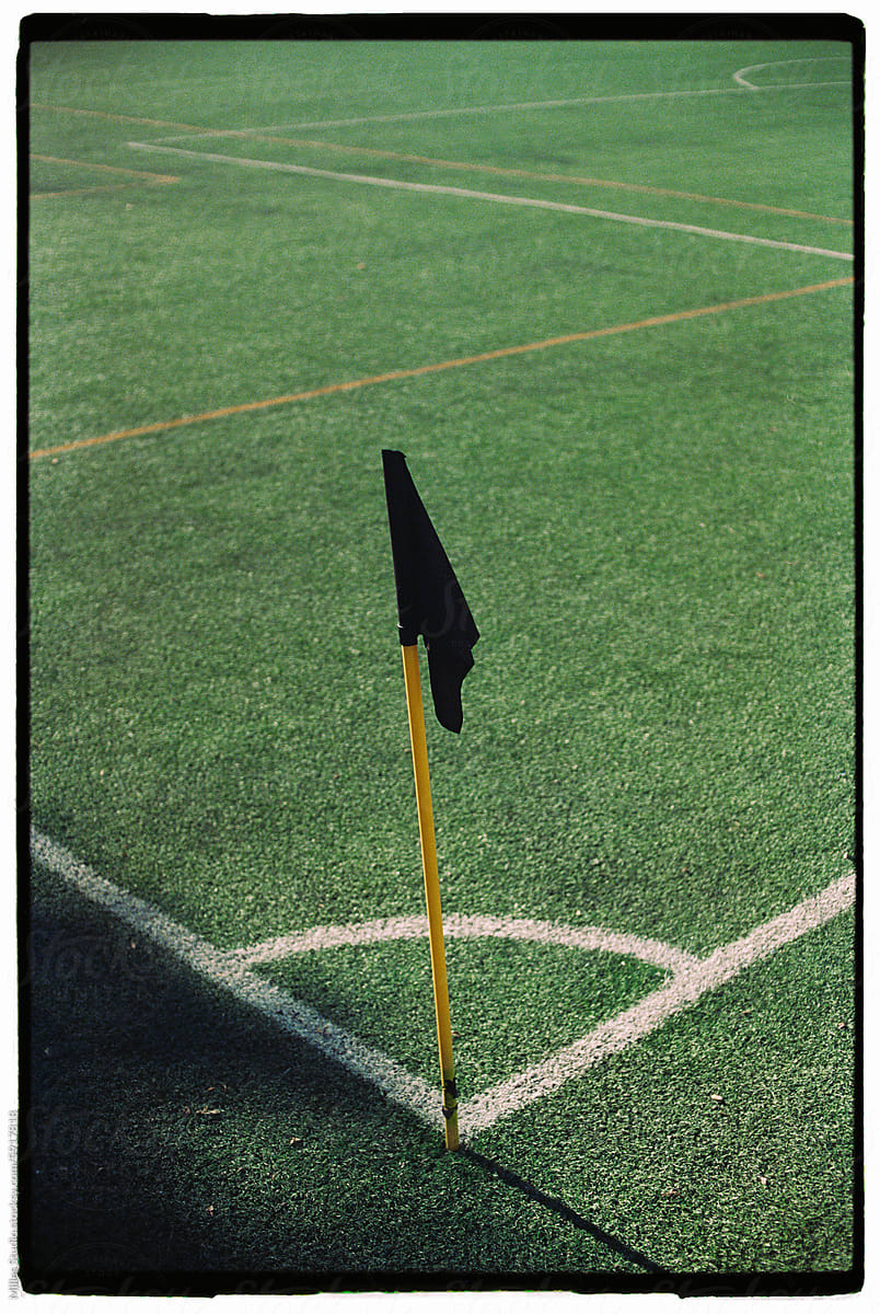 Corner flag at soccer field