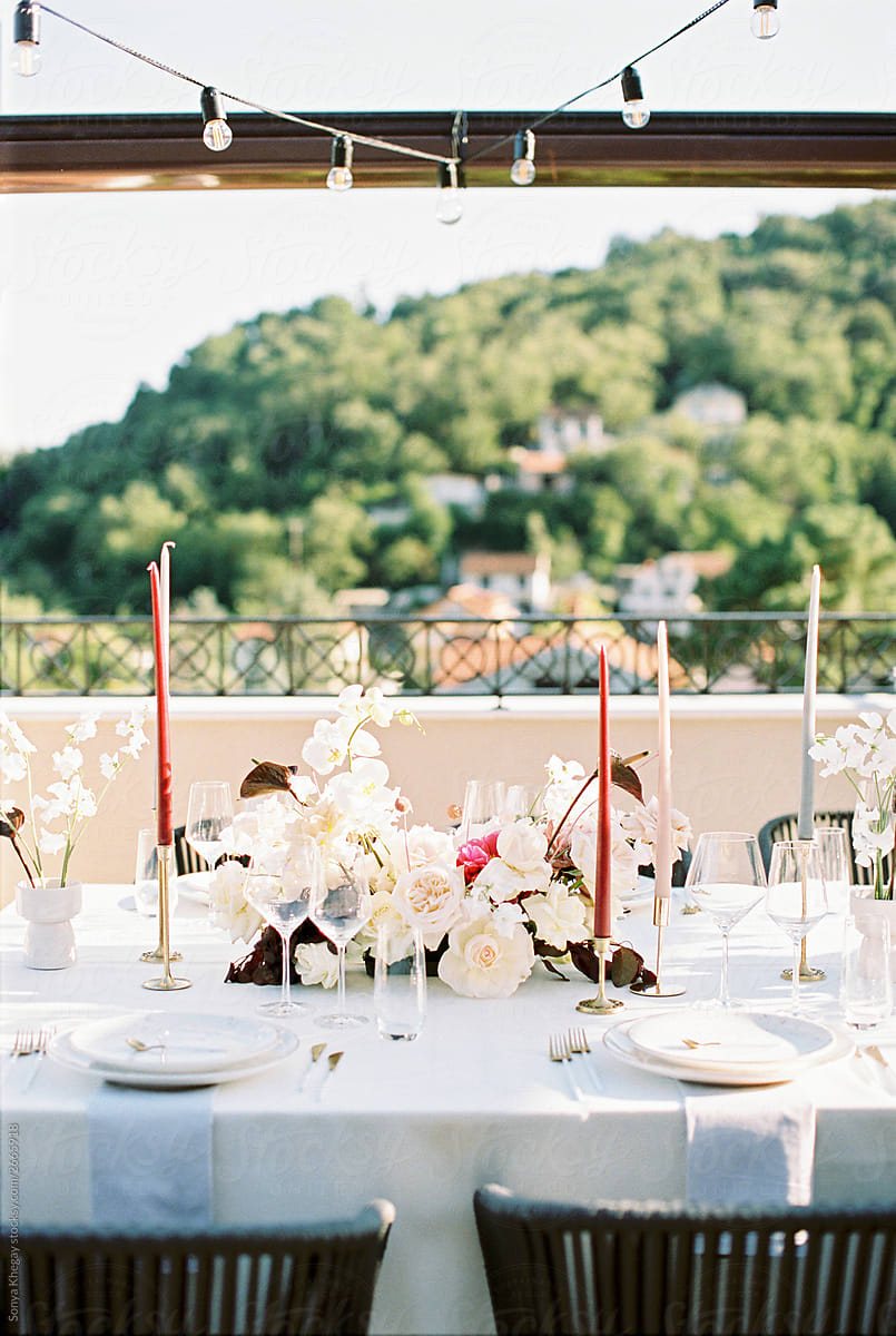 elegant table at wedding