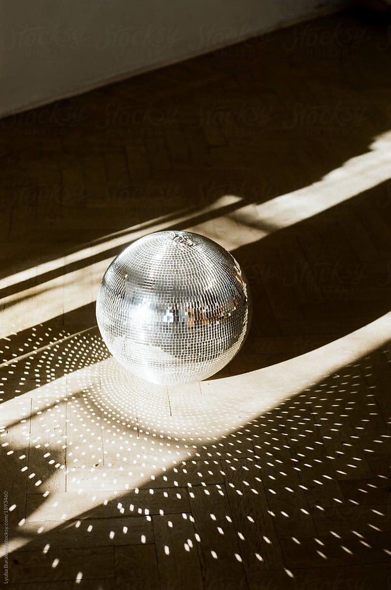 Disco-ball On A Floor In Sunny Room by Lyuba Burakova - Disco-ball, Sparkle