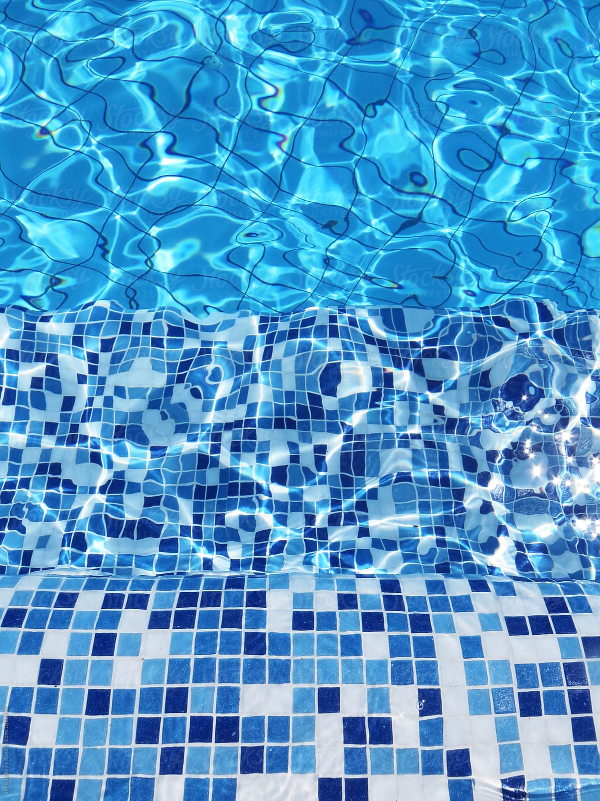 blue swimming pool tile background