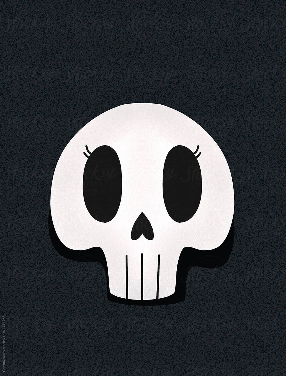 Halloween woman skull illustration