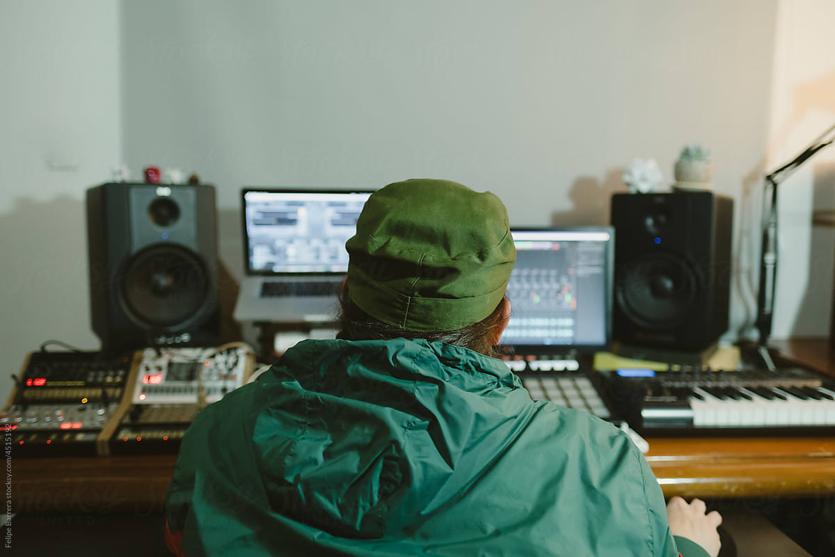Music Producer Working In The Studio