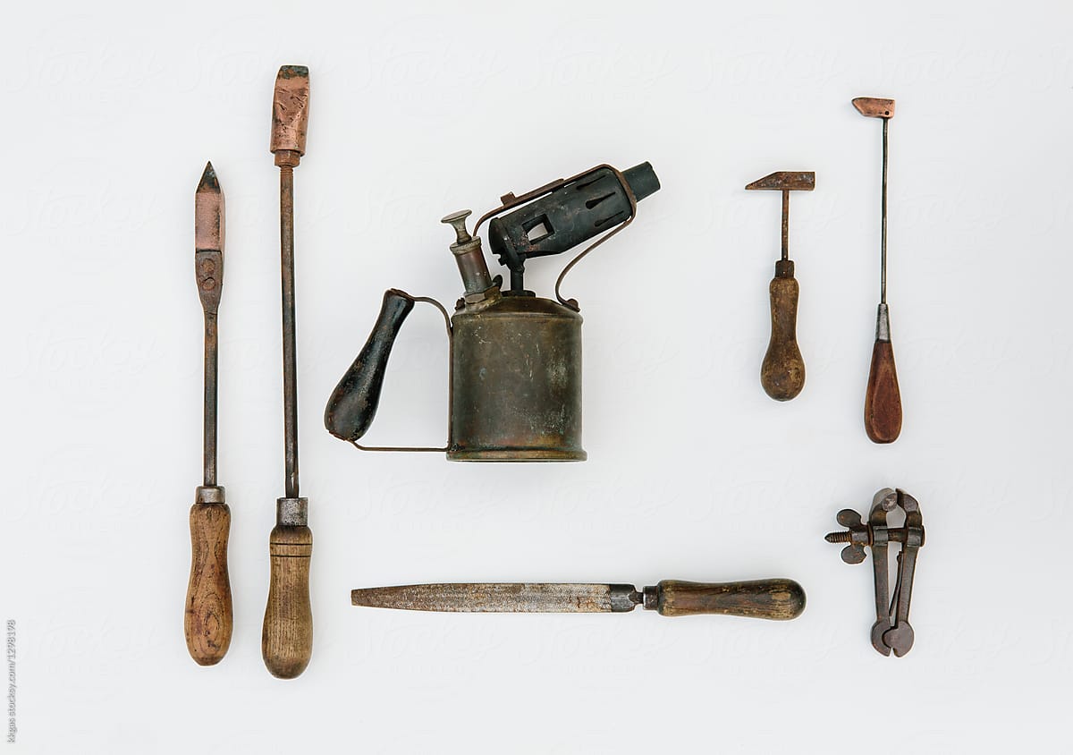 Collection Of Vintage Hammers Of Various Kinds by Stocksy Contributor  Kkgas - Stocksy