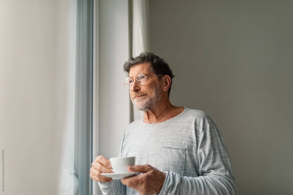Senior Man Drinking Coffee