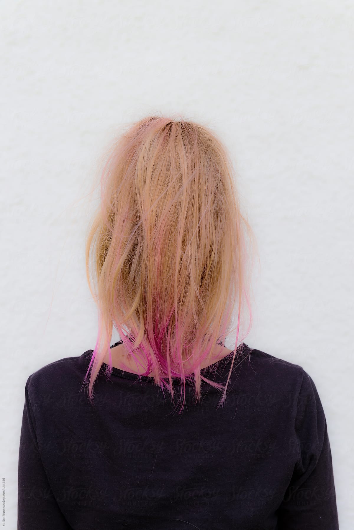 Blonde Hair With Pink Ends By Gillian Vann Stocksy United