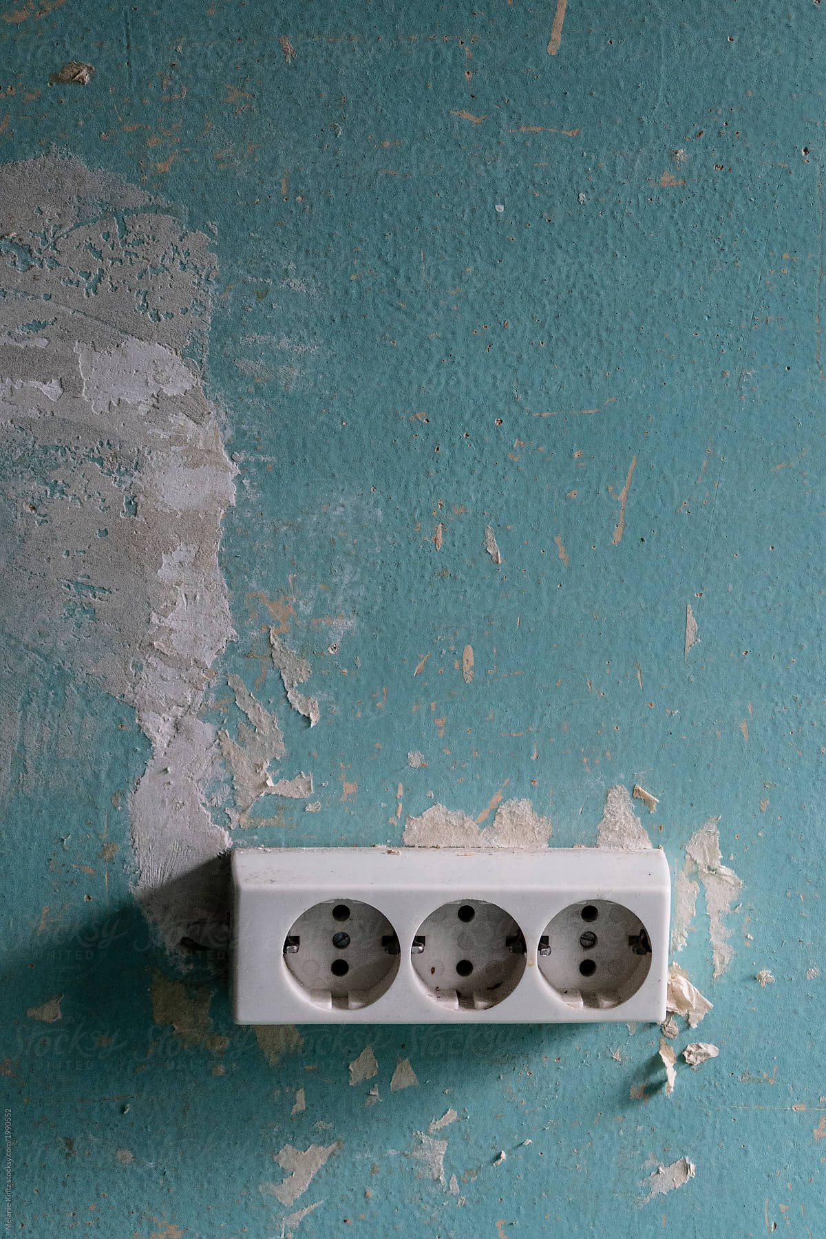 Electrical Distribution box plastered in a wall