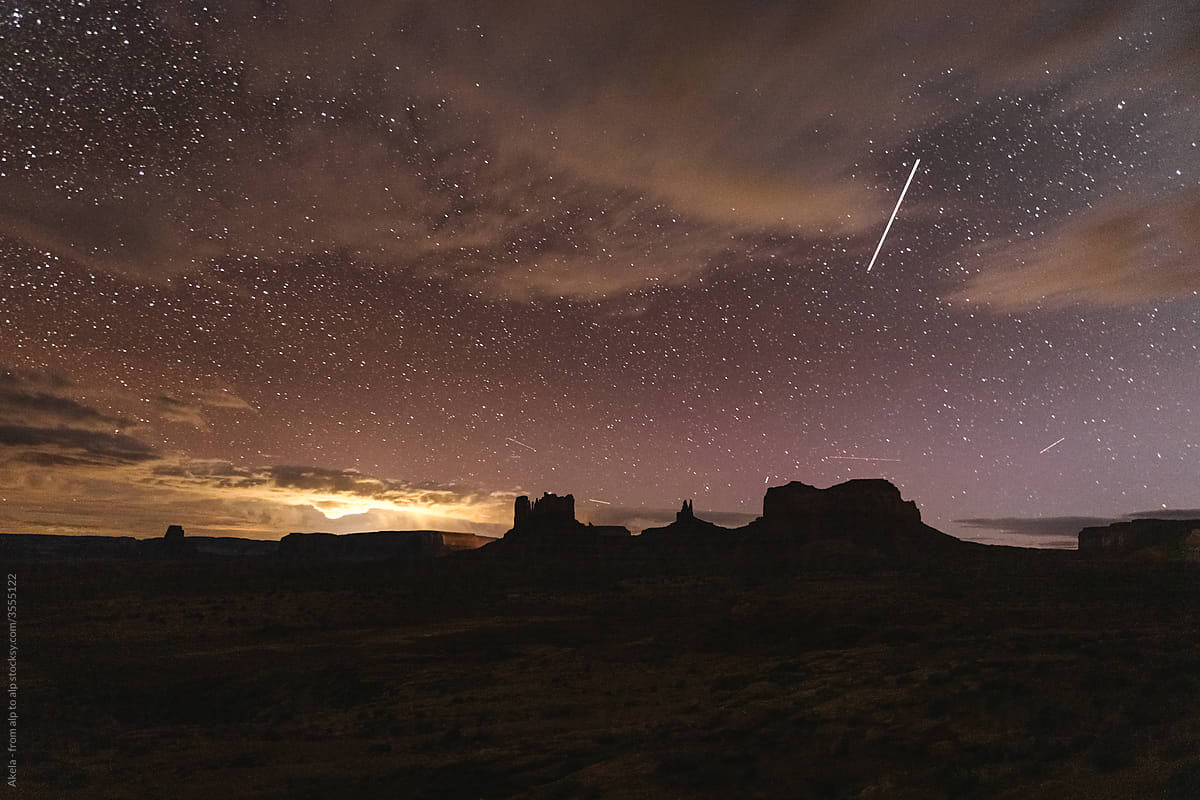 monument valley at night