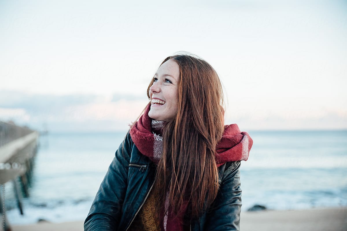 «beautiful Laughing Woman With Freckles Del Colaborador De Stocksy