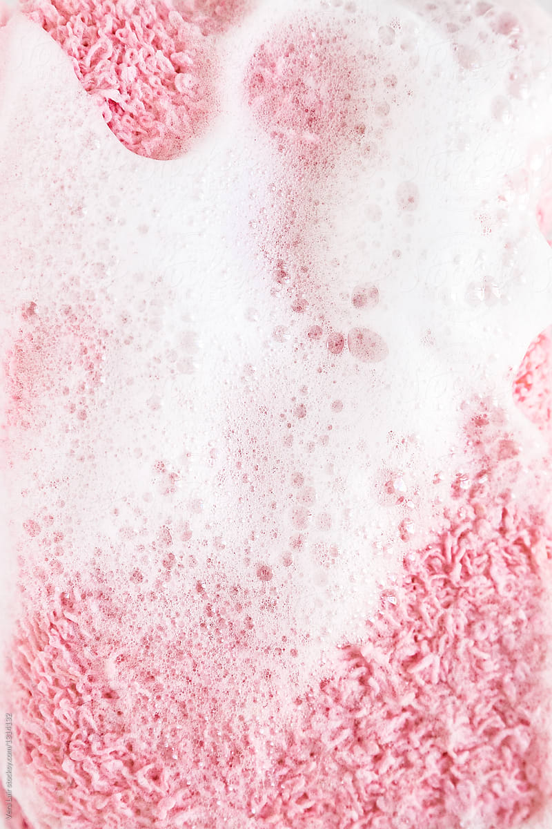 Close up of bath sponge