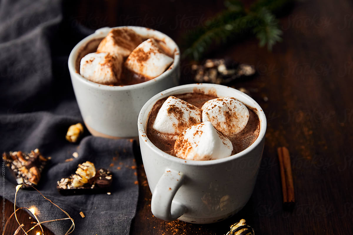 Ceramic Mugs with Homemade Hot Chocolate