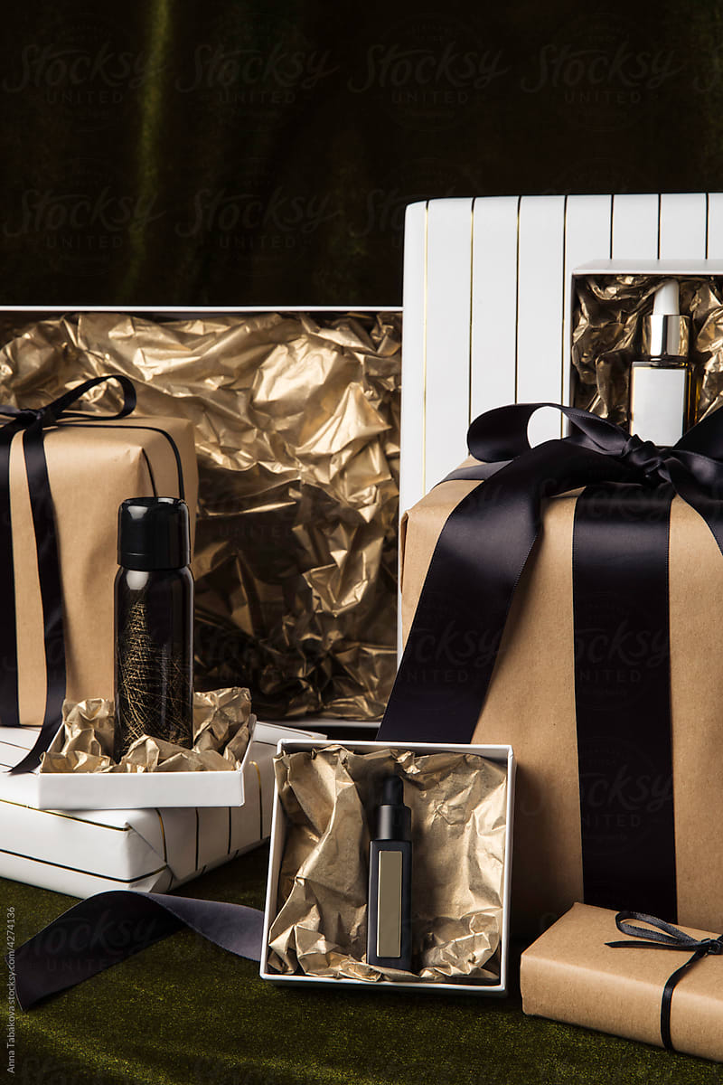 Holiday presents with cosmetics