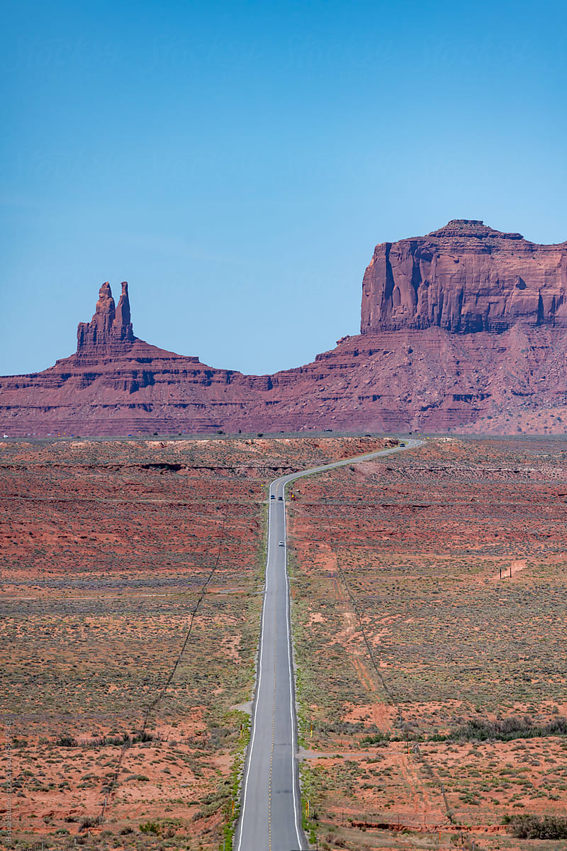 Scenic Road Through Monument Valley,Usa