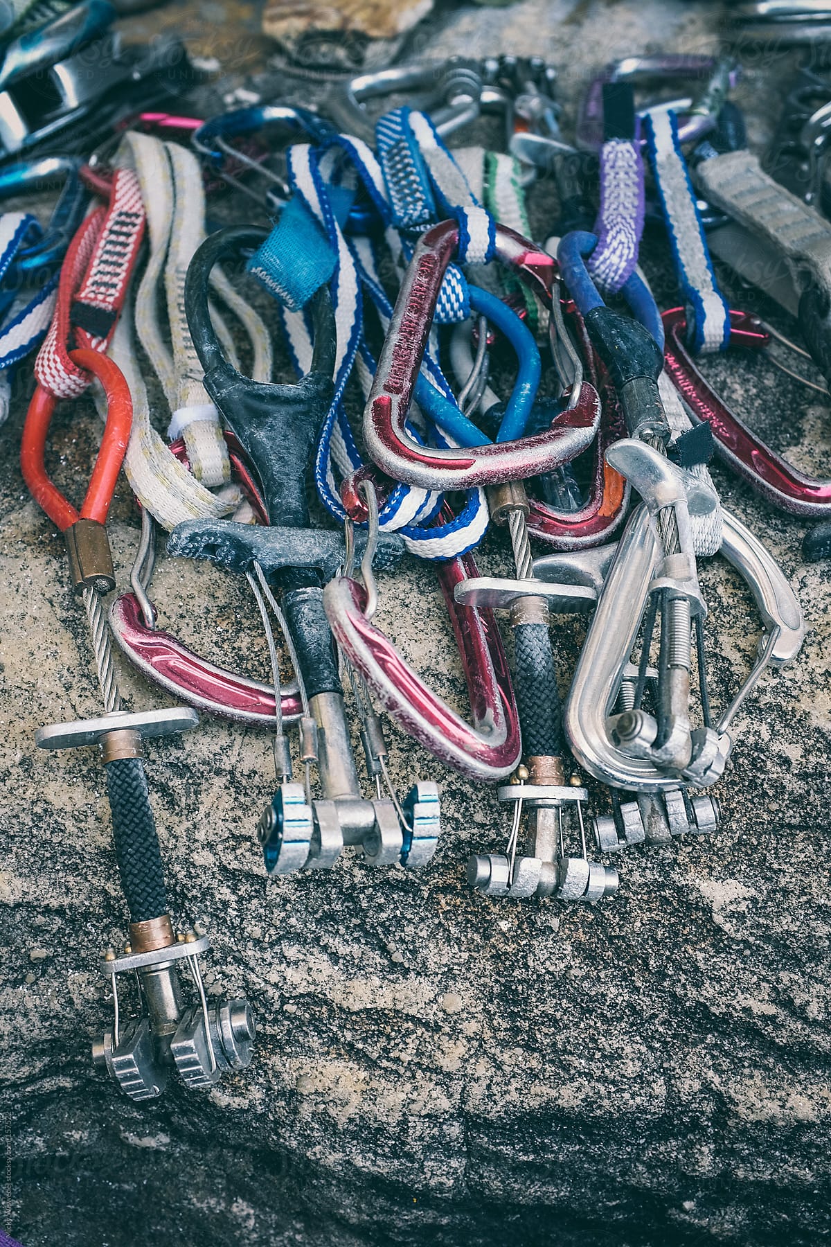 Rock climbing gear, cams used for protecting a climbers fall