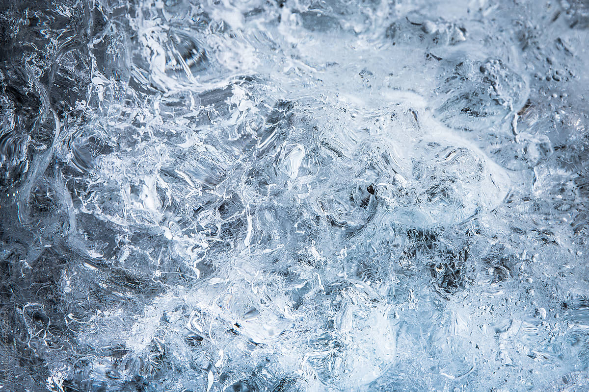 Close-up of a block of glacial ice