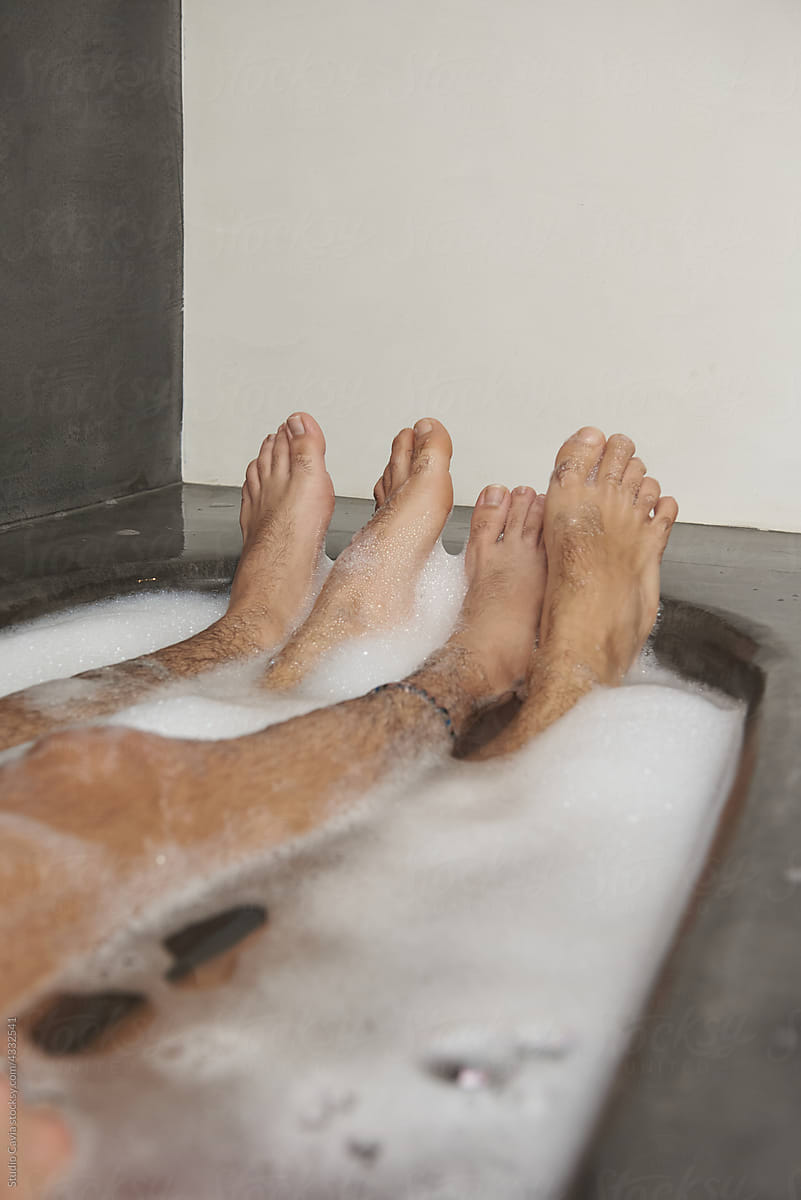 Gay Couple feet at Bath time