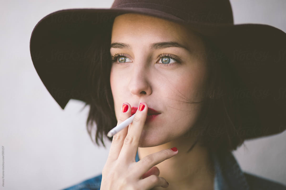 Beautiful Girl Smokes By Alexey Kuzma 