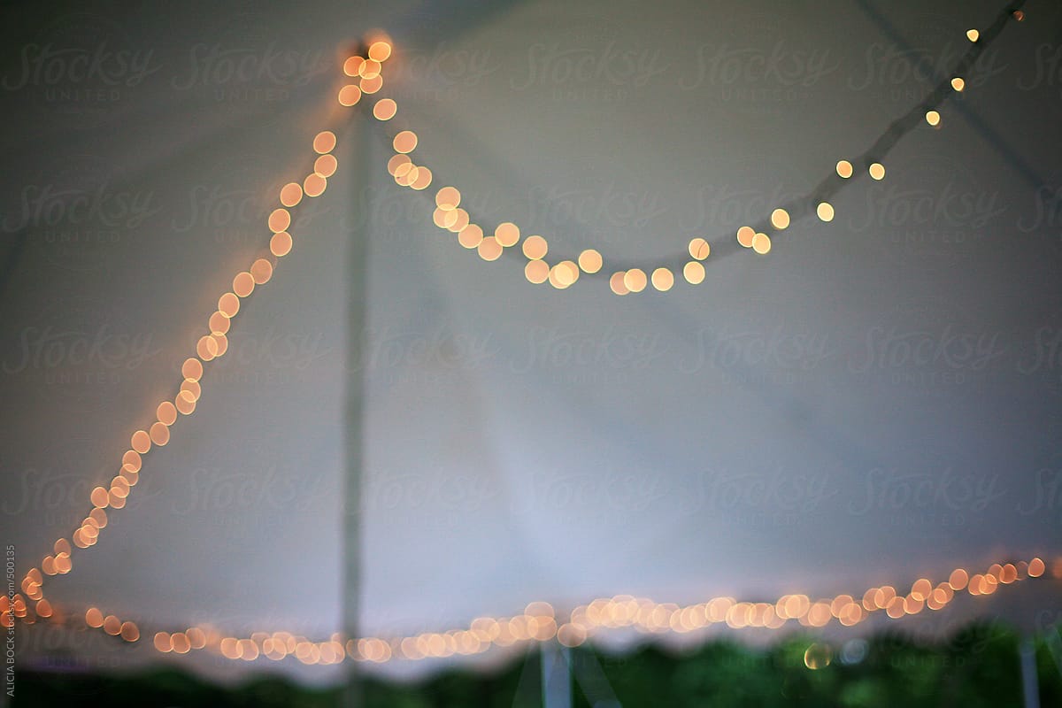 Abstract String Lights On A Large Tent At A Party