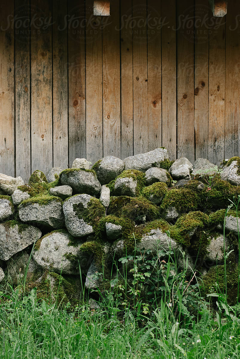 Mossy stone wall