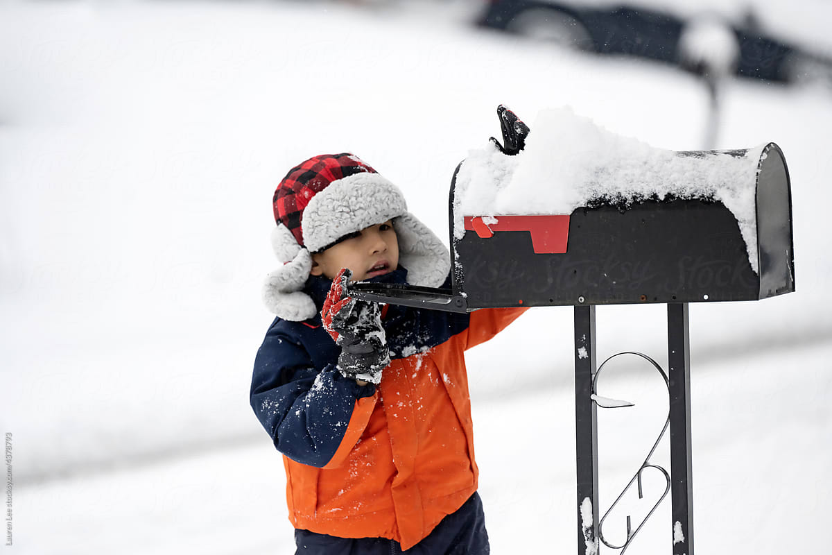 Child checking the mailbox