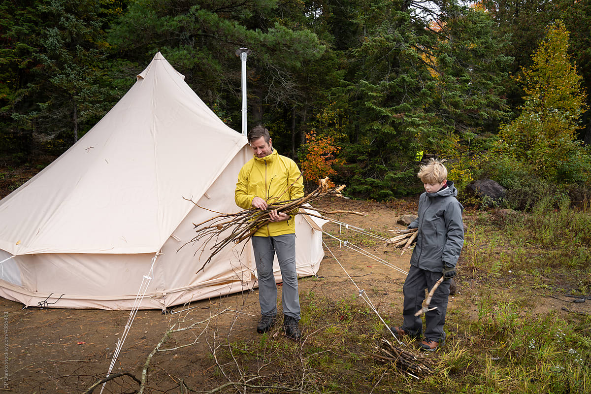 Autumn Campsite Bell Tent Firewood