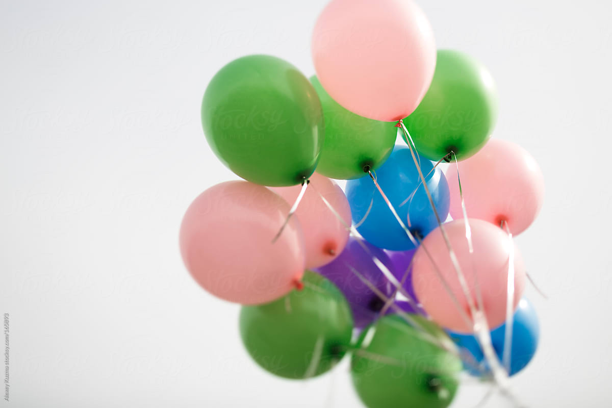 colored pastel balloons
