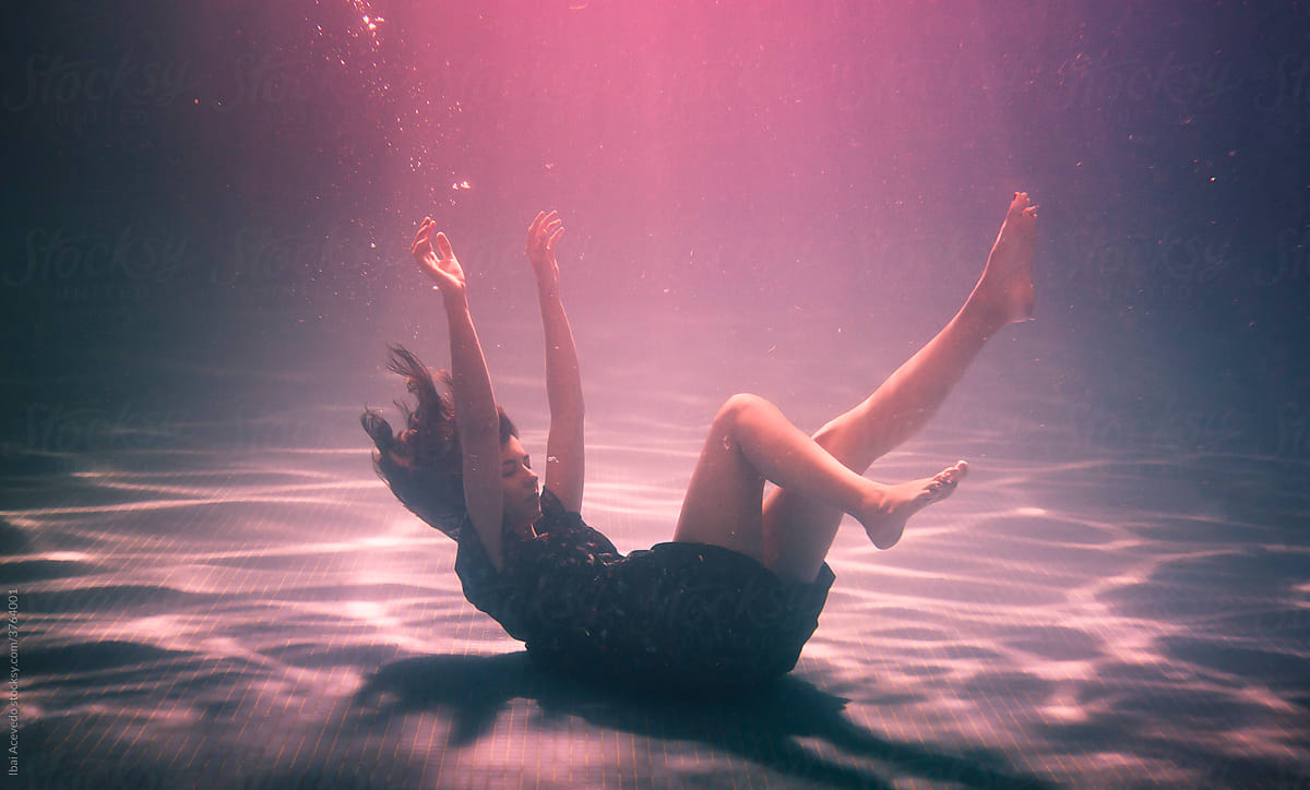 woman falling into water
