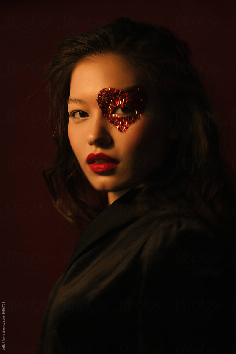 Closeup portrait of an asian girl