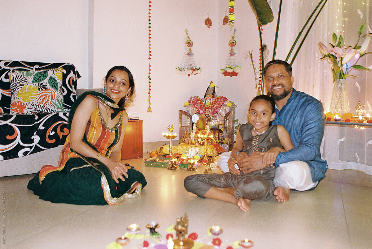 Family at home for Diwali day