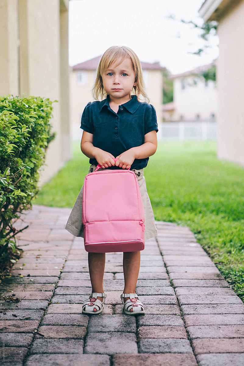 Little Girl Going to School