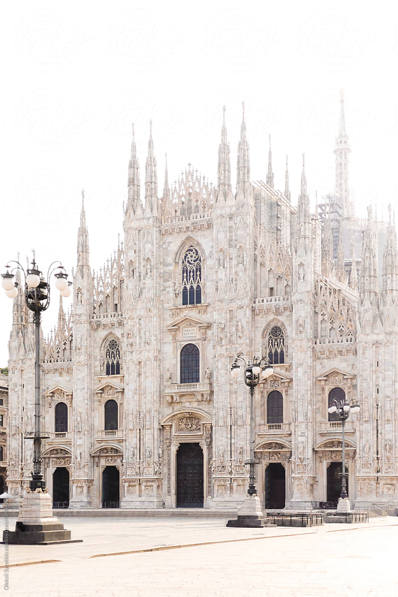 Exciting view on beautiful cathedral in Milan, Italy
