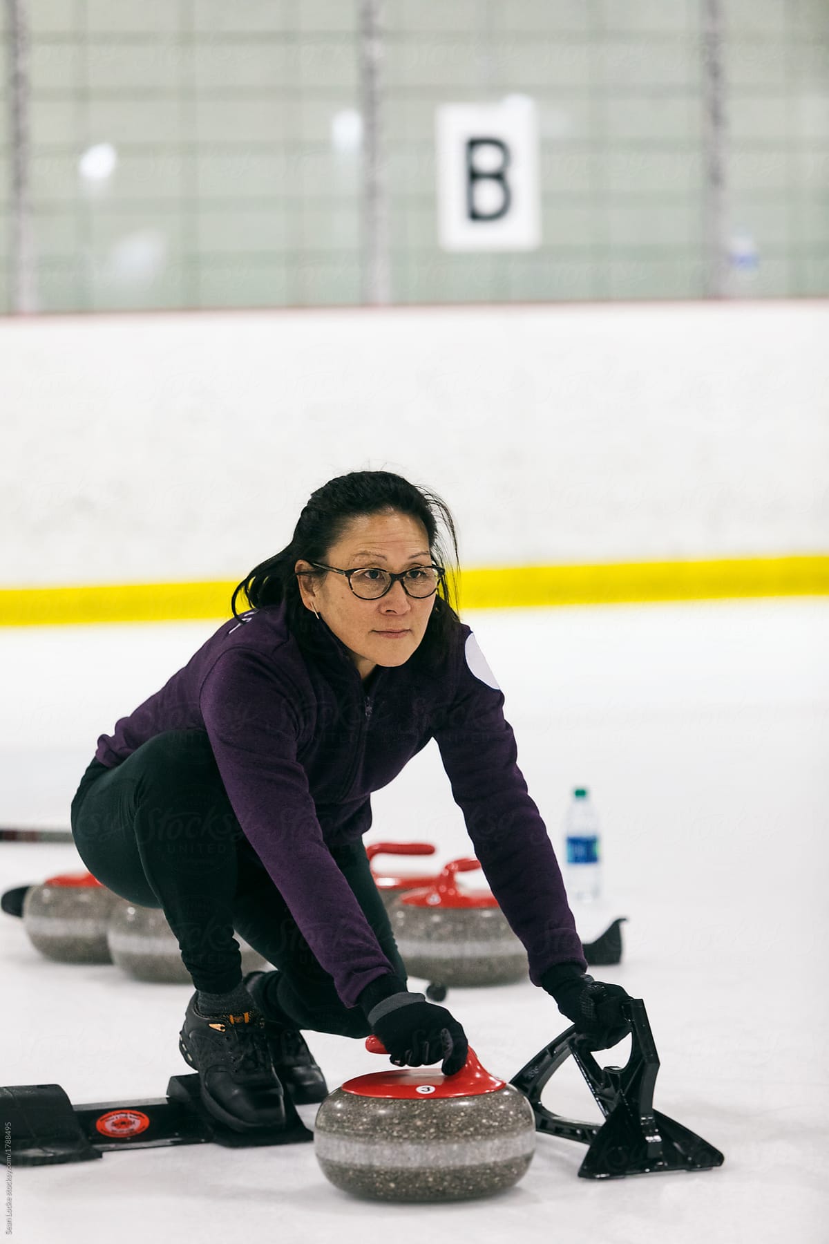 Curling: Woman Ready To Throw Stone