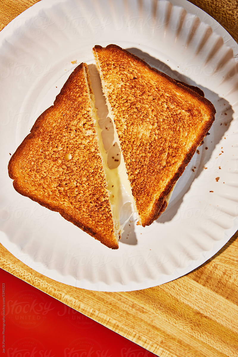 Grilled Cheese On Paper Plate