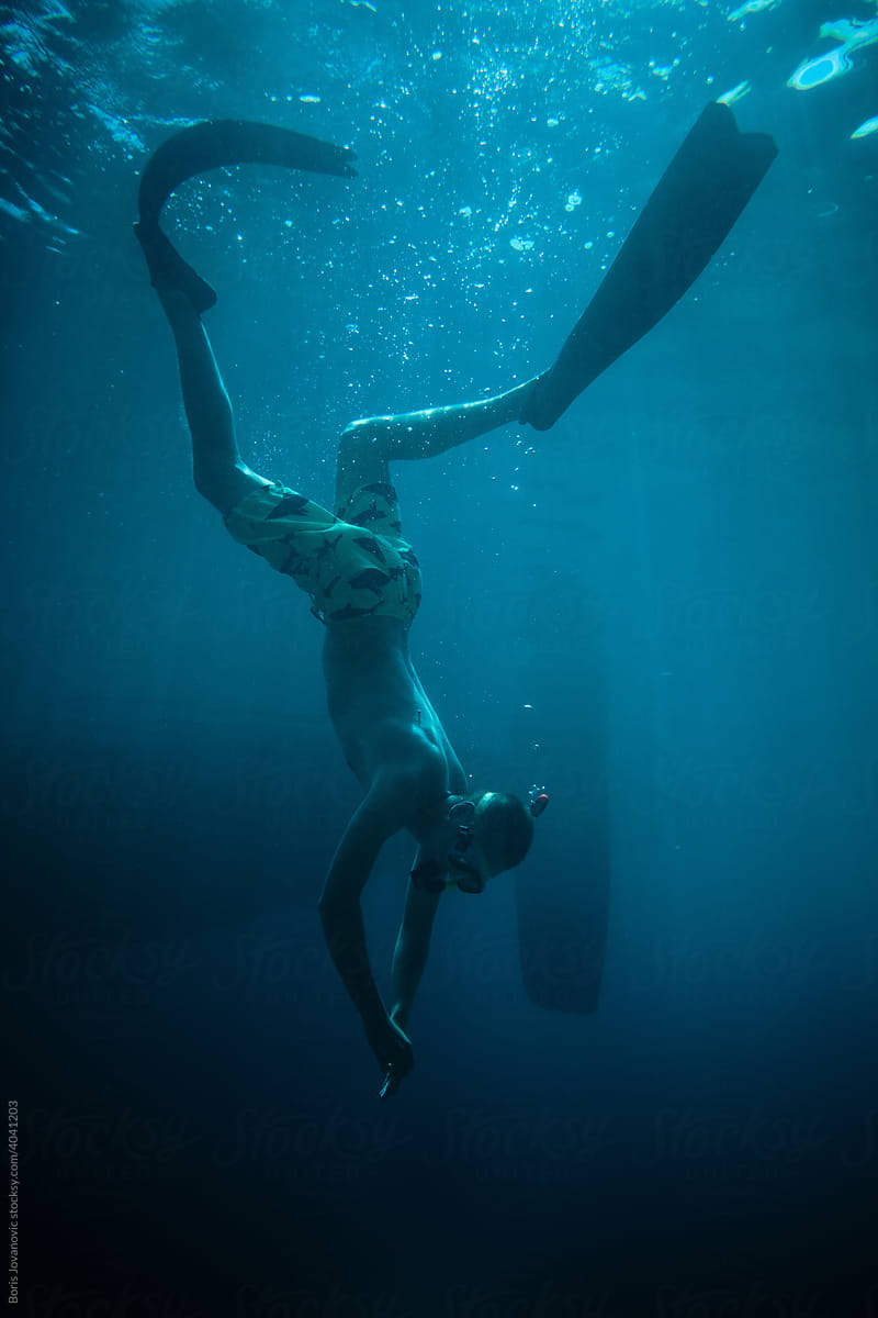 Underwater Photo Of A Scuba Diver