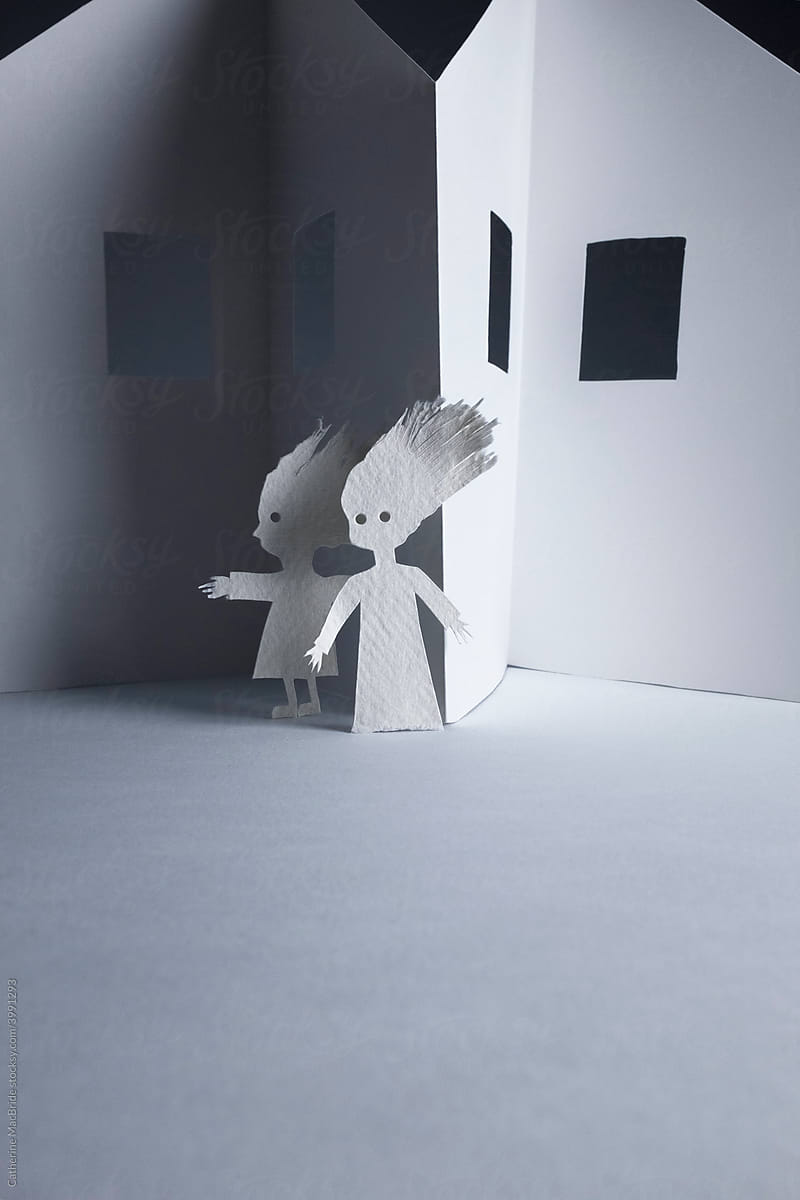 Paper-craft Figures in a paper-craft room