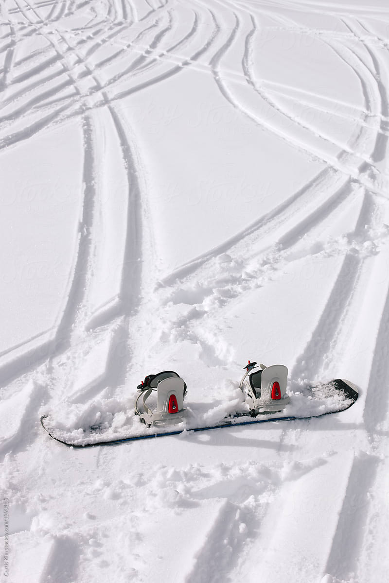 Snowboard in Powdery Snow