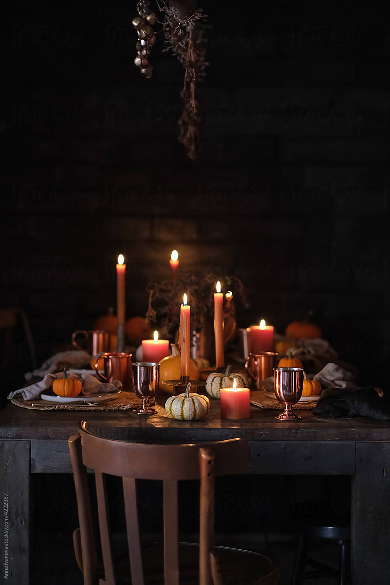 Thanksgiving holiday table setting
