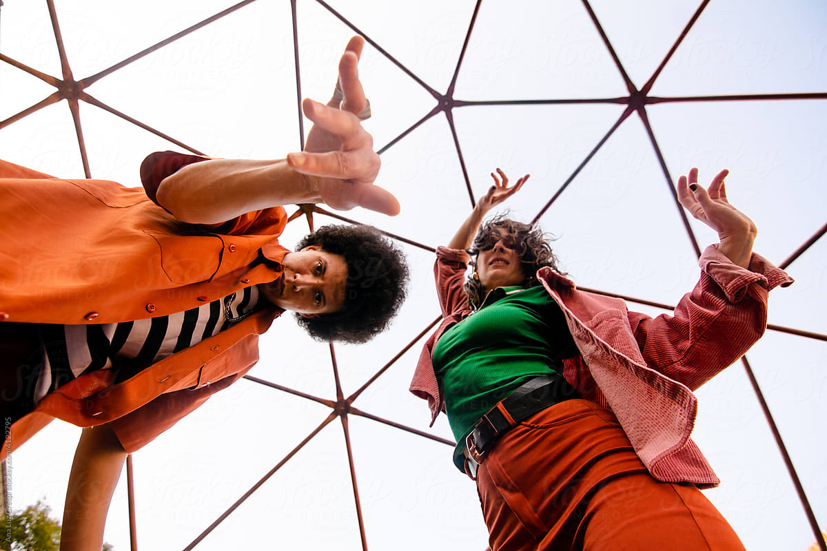Street dancers inside a dome