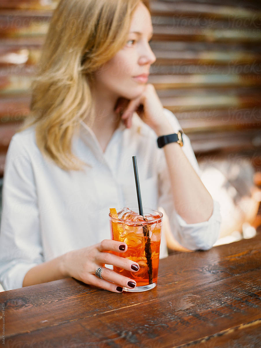 Blonde Woman With Cocktail