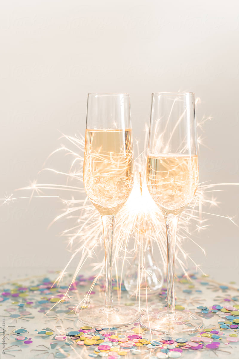 Two Champagne Glasses To Celebrate By Stocksy Contributor Skc Stocksy