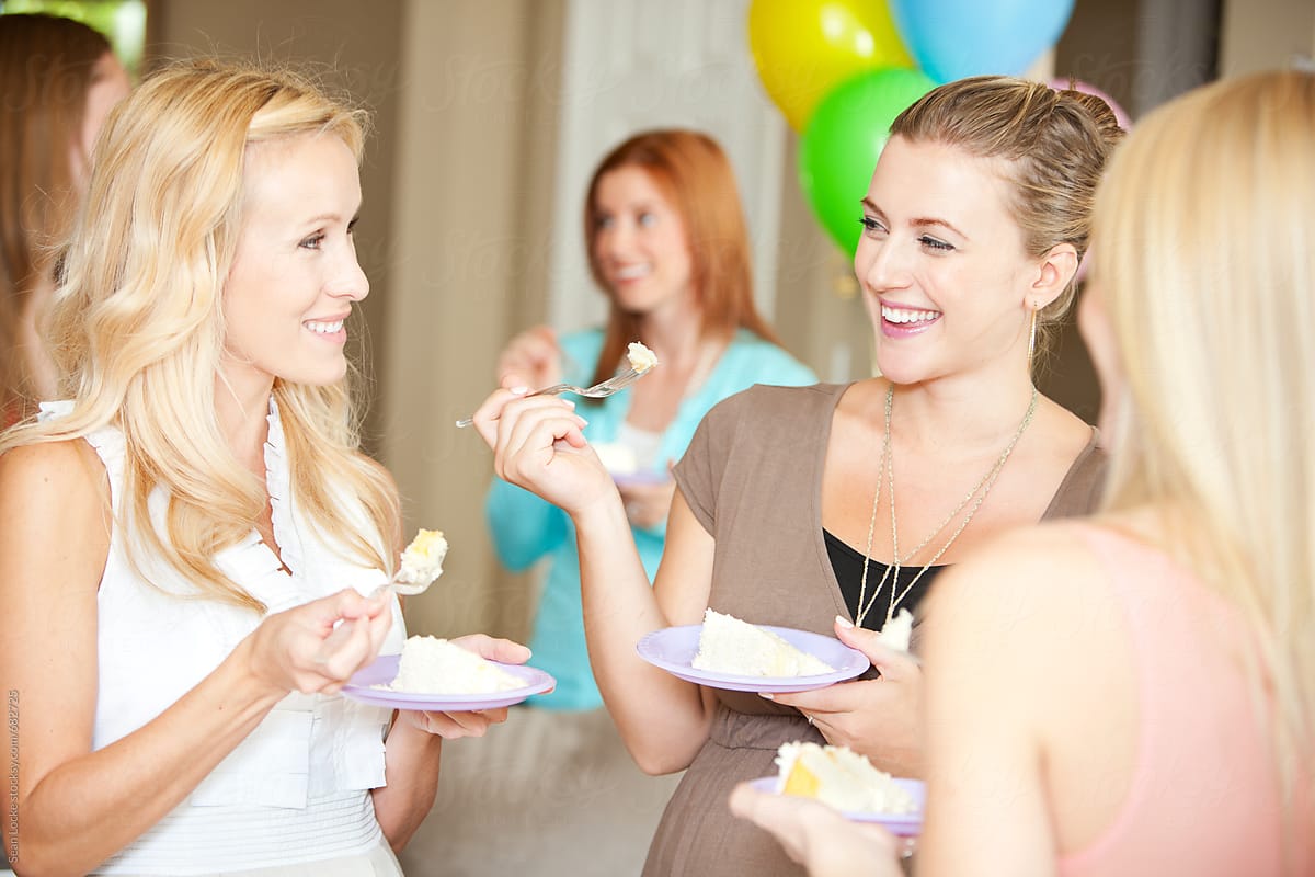 Baby Shower: Standing With Friends, Eating Cake